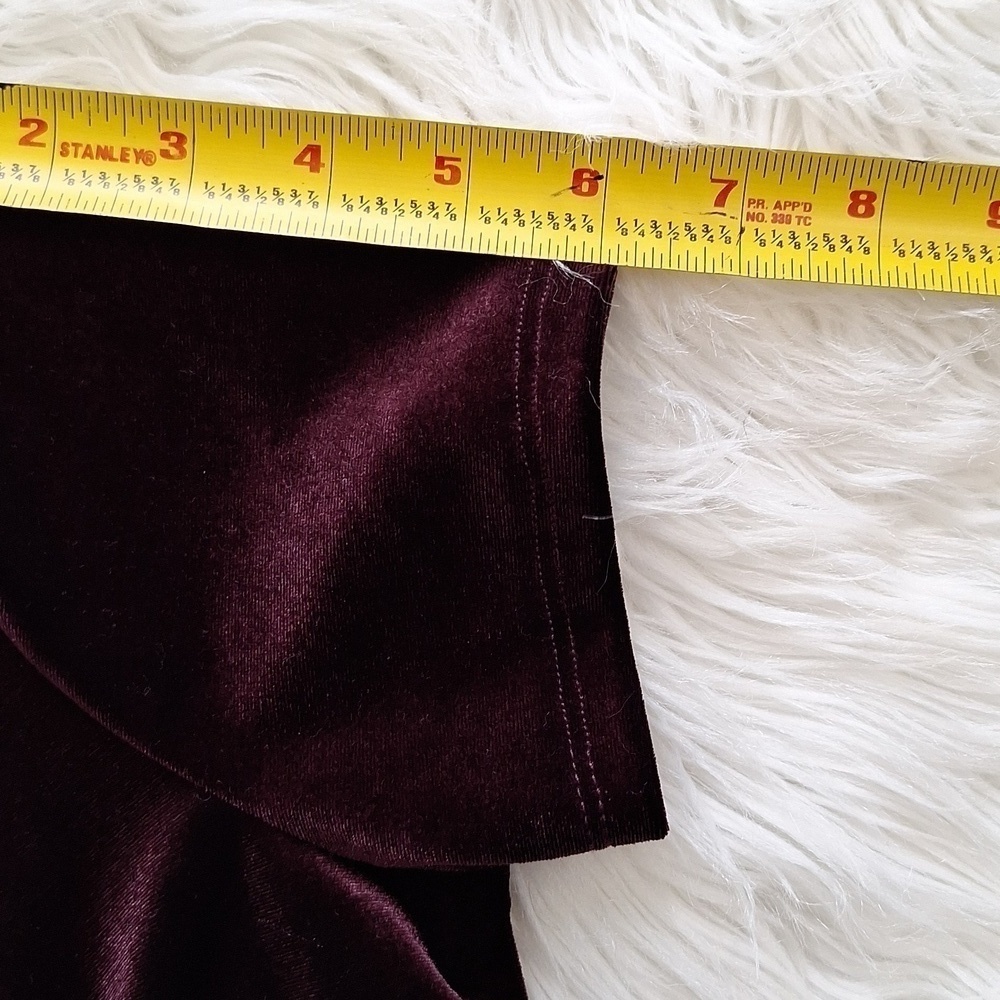 One Clothing Los Angeles Plum Velvet Wrap Dress - Picture 16 of 16